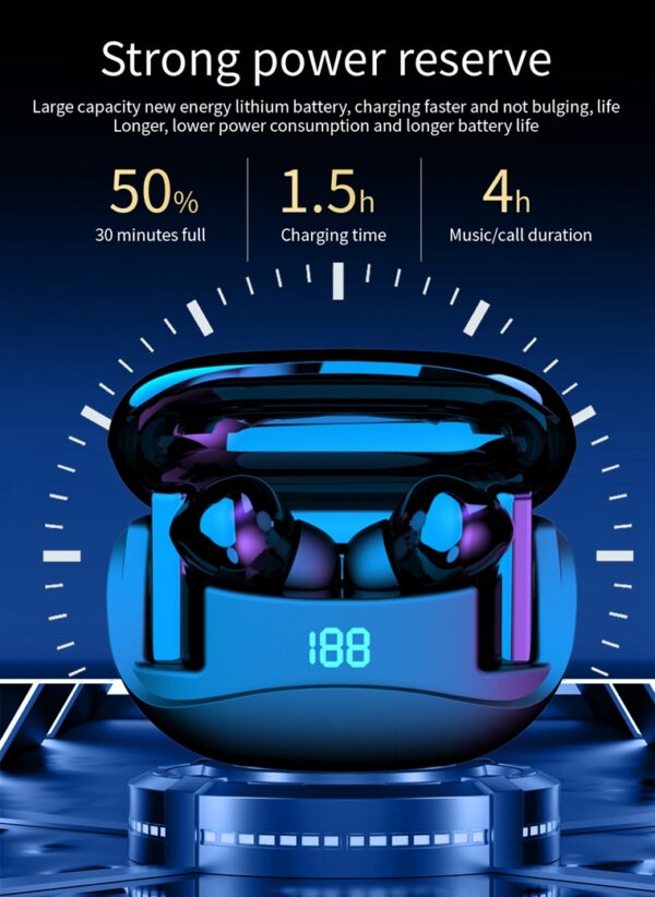 Real Active Noise Cancelling ANC + ENC Mate60 Earbuds - BT V5.3 - HD Call, Music, Game Earbud - Image 2