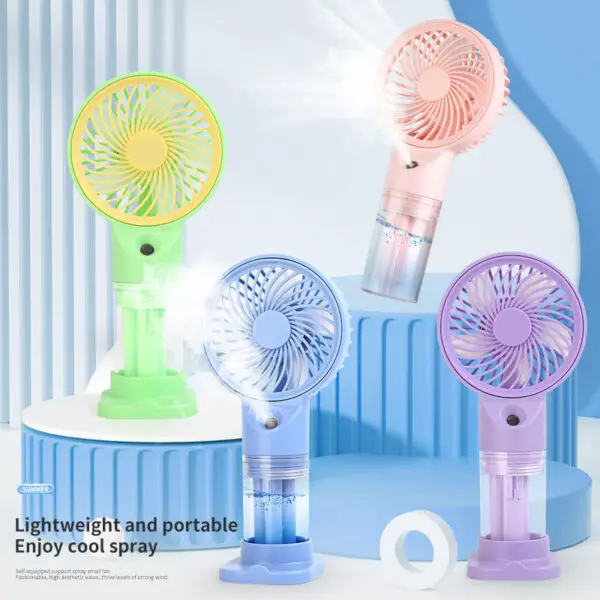 Air Cooling Spray Mini Fan - Handheld Mist USB Rechargeable Fan - Portable Mini Fan Plastic 5w
