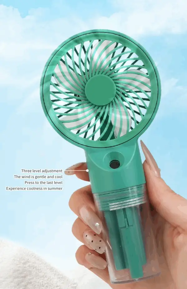Air Cooling Spray Mini Fan - Handheld Mist USB Rechargeable Fan - Portable Mini Fan Plastic 5w - Image 5